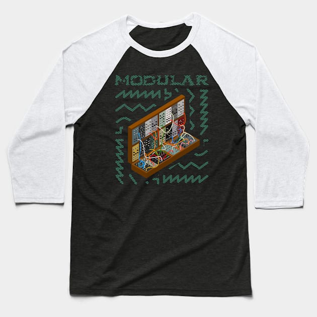 Modular Synthesizer Baseball T-Shirt by Mewzeek_T